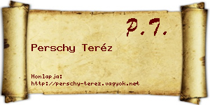 Perschy Teréz névjegykártya